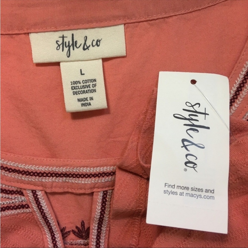 Style & Co Adorable Cold Shoulder Blouse Size L NWOT - Picture 6 of 7